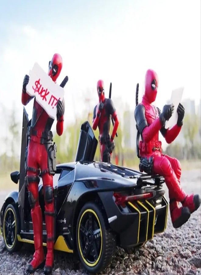 YOURKARTS.COM Dead pul Action Figure Set of 3-Piece PVC Models in Red Outfit | Display Collectible for Home, Desk or Gift for Superhero Fans | Trending Accessories 2025 - Image 1